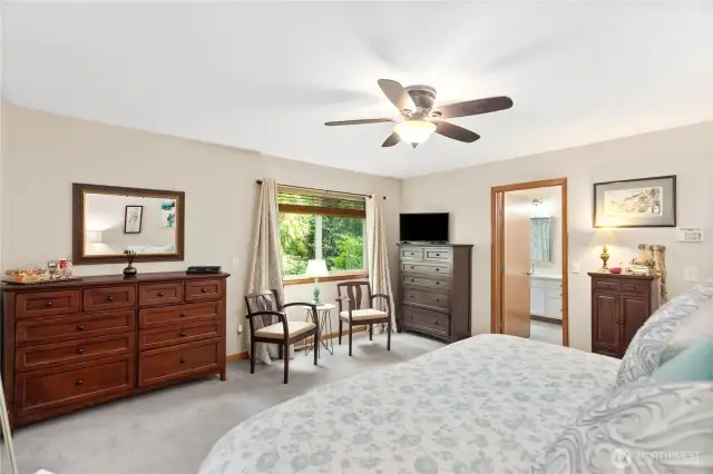 Primary Bedroom and updated bath with heated floors
