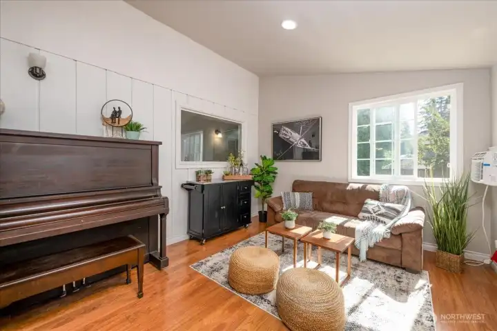Air conditioning keeps this room cool on warm days.