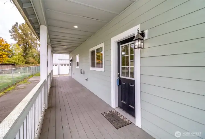 Enjoy the covered wrap around deck year round