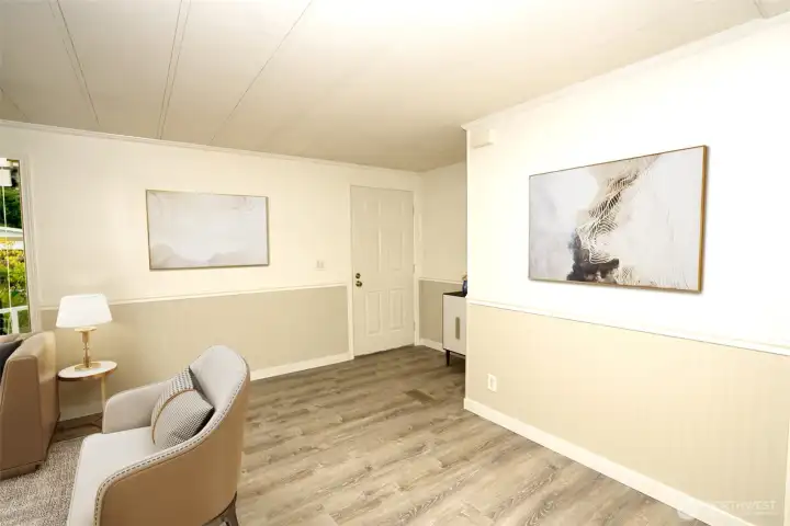 Fresh paint, New flooring