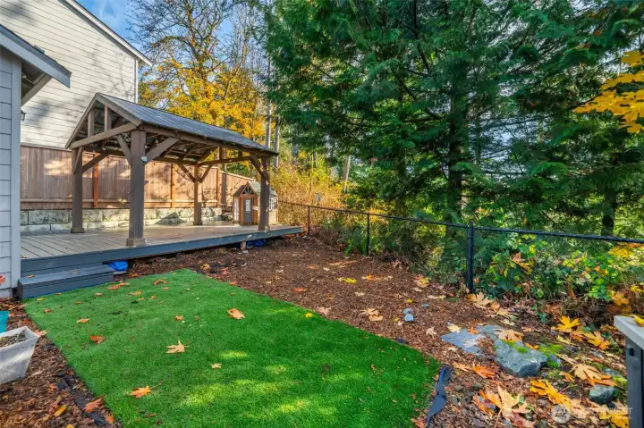 Fully fenced backyard