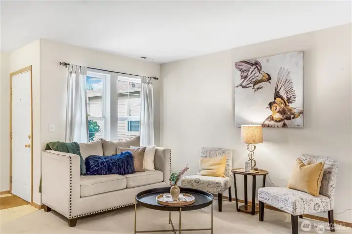 Very spacious, open living area off of the front entry.