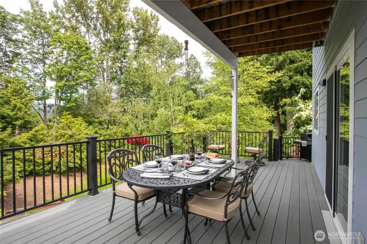 Massive covered deck off kitchen and great room Massive covered deck off kitchen and great room
