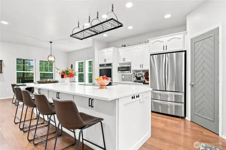 Stainless appliances and wonderful lighting Stainless appliances and wonderful lighting