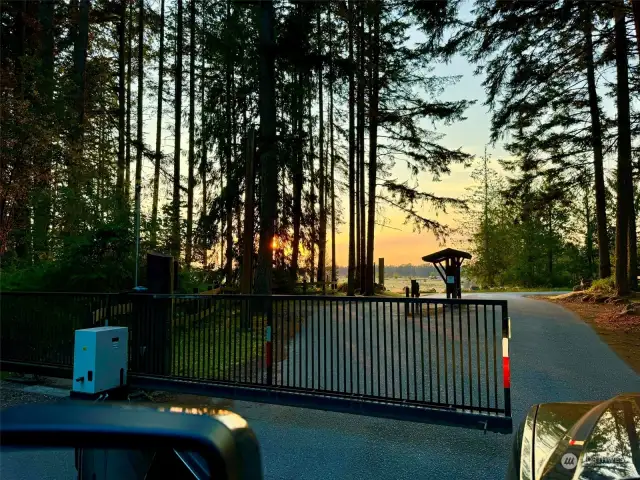 Sunset at the gated entrance, exit at Jackson Gate