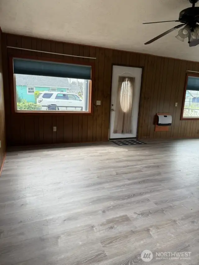 Living room new vinyl plank flooring