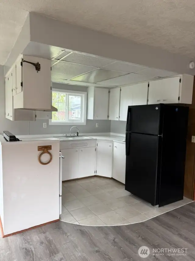 Kitchen with fridge