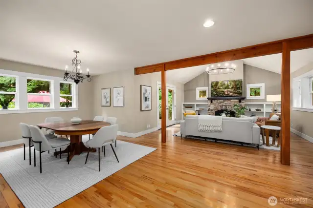 Family room and dining room