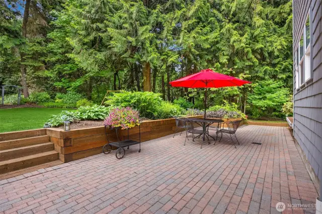 Bricked Patio leading to Yard