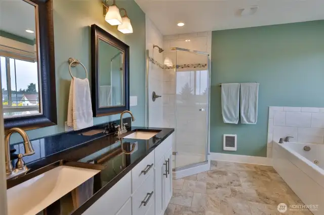 Separate tiled shower