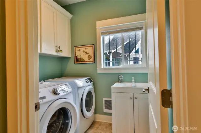 Laundry room with utility sink