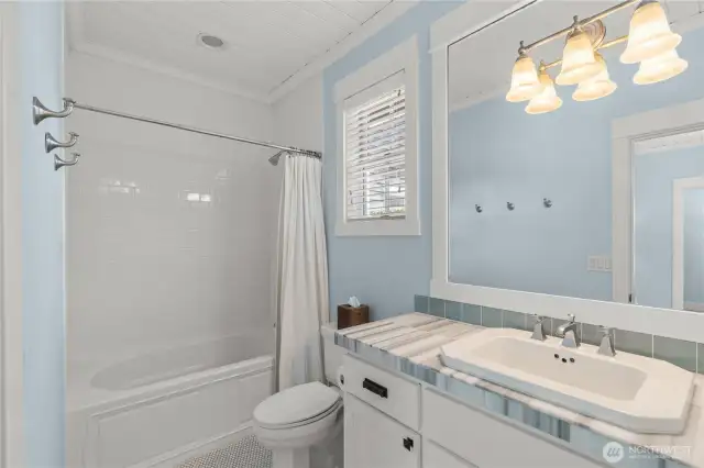 First floor primary suite bathroom