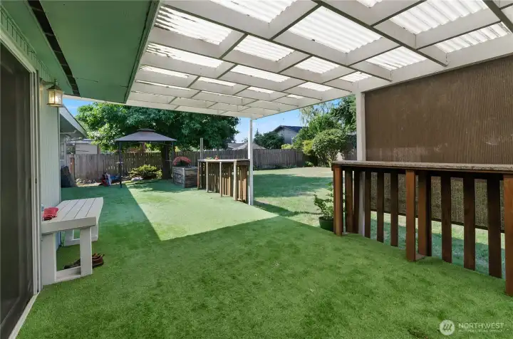 Nice Covered deck space.