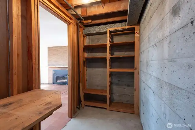 Lots of storage off den. Wine cellar?? The options are endless