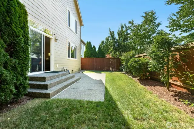 Fully fenced backyard