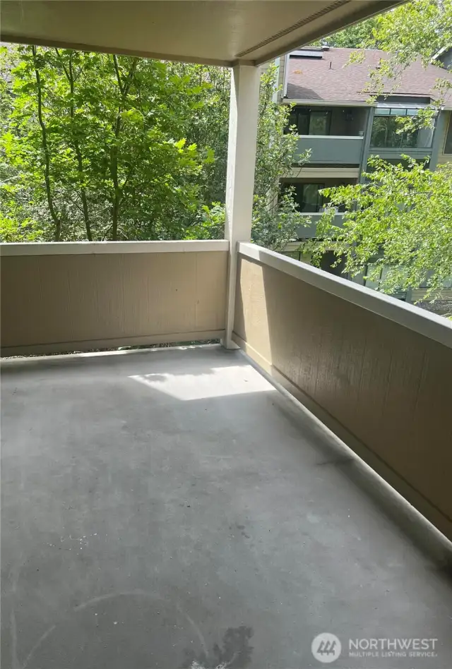 Very Spacious deck with access from living room and primary bedroom