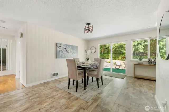 Oversized dining area.