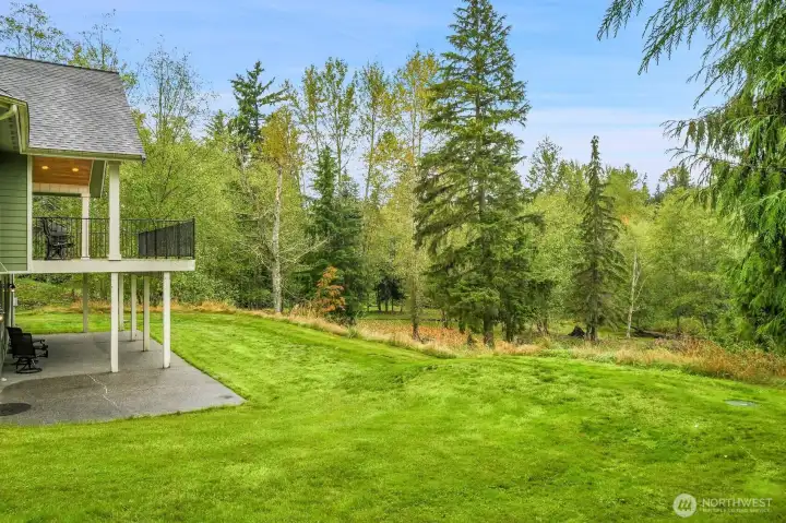Another side view of the deck looking out to the lawns