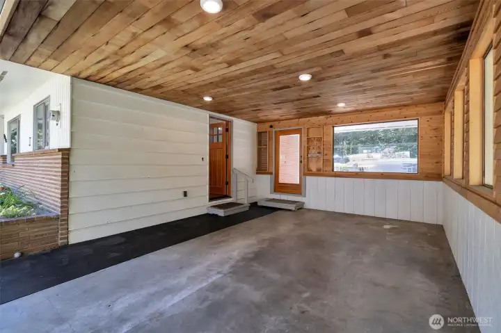 Spacious carport. Builder stated a garage door could be added.
