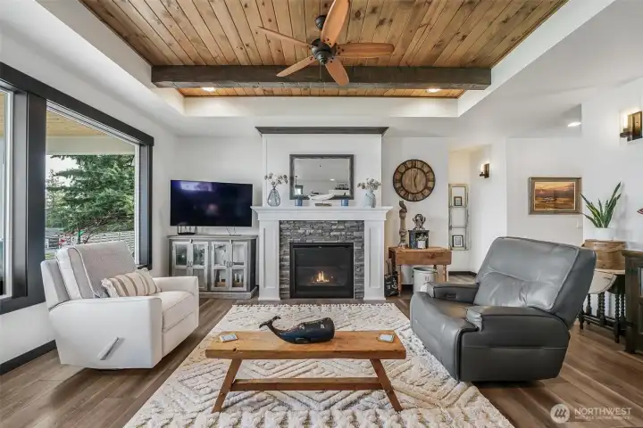 Cozy up by the fireplace and enjoy the views of Mt Baker, the Cascades and Port Susan.