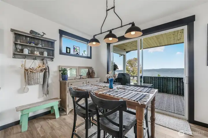 Enjoy the views while dining inside or out.