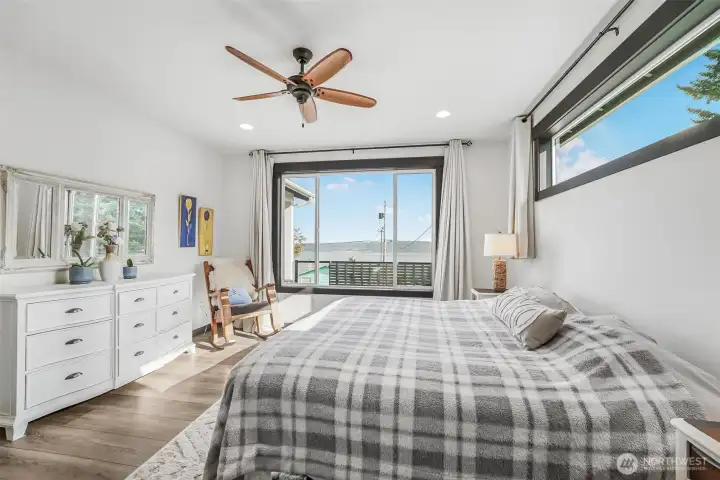 Bright, spacious and complete with views.  This is a beautiful primary suite.