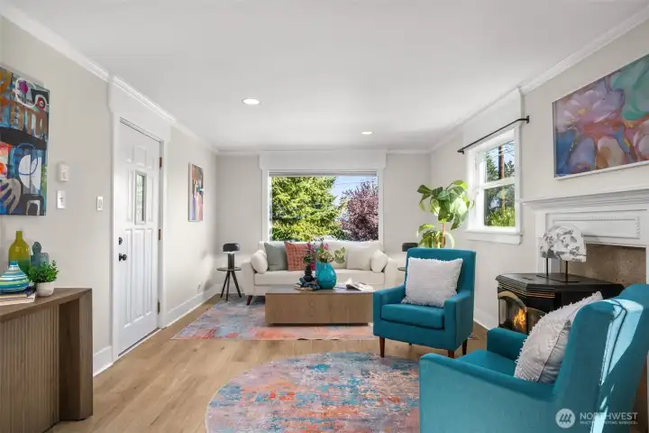 Lots of light with windows all around.