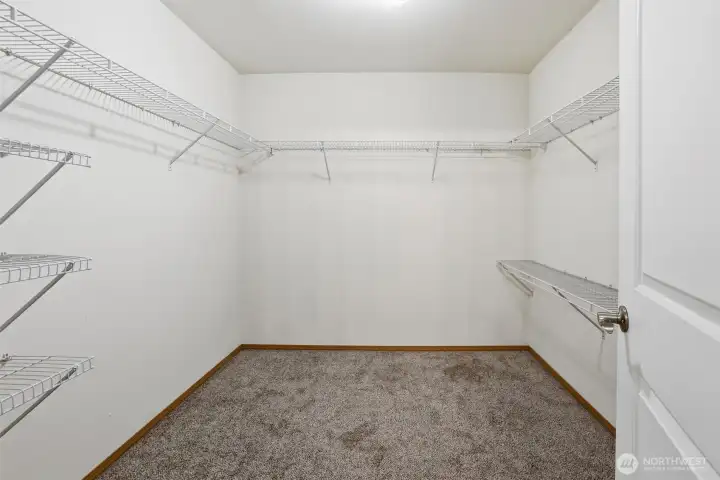 Large walk-in closet off primary bath.