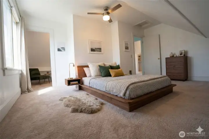 AI generated photo of upstairs bedroom potential AI generated photo of upstairs bedroom potential