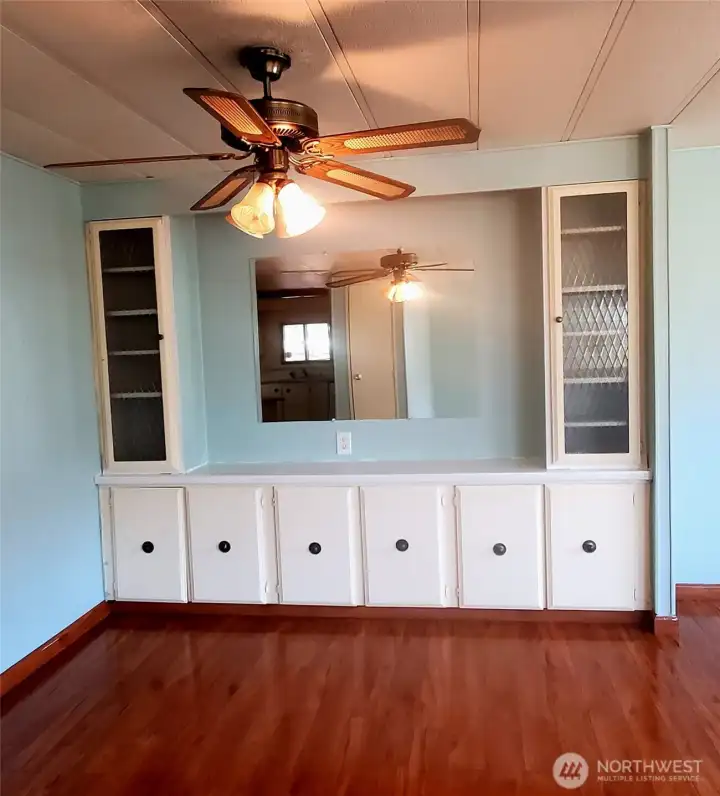 Built ins in the Dining /Living Room