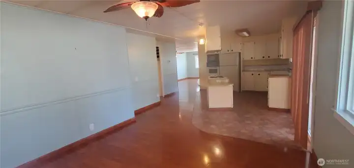 Floor plan easily moves from one part of the home to the other.