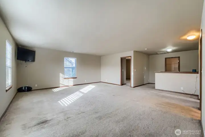 Huge bonus room at the top of the stairs