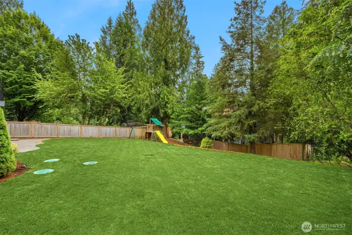 Another view of the spacious backyard. Another view of the spacious backyard.