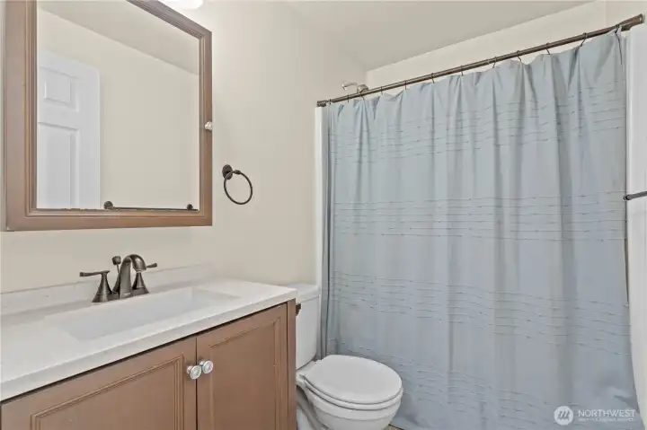 Full bath on upper level