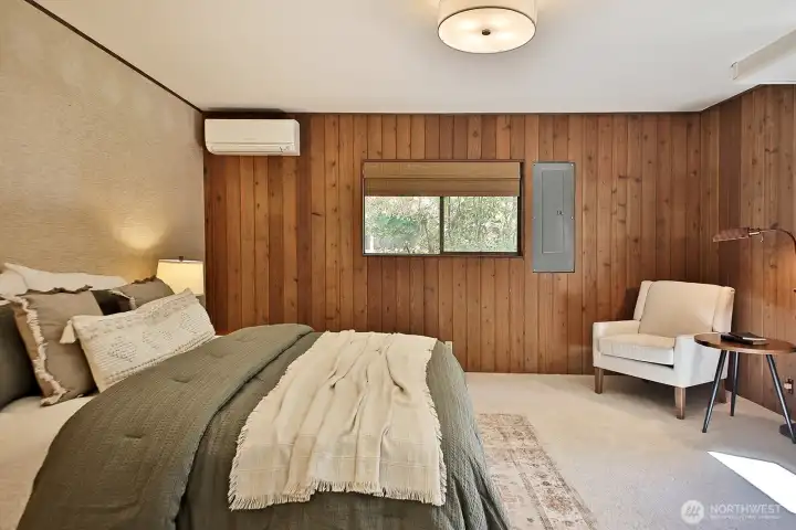 Main level Guest room/Office located on the east side of the home, also with new carpet. Each bedroom has a mini-split.