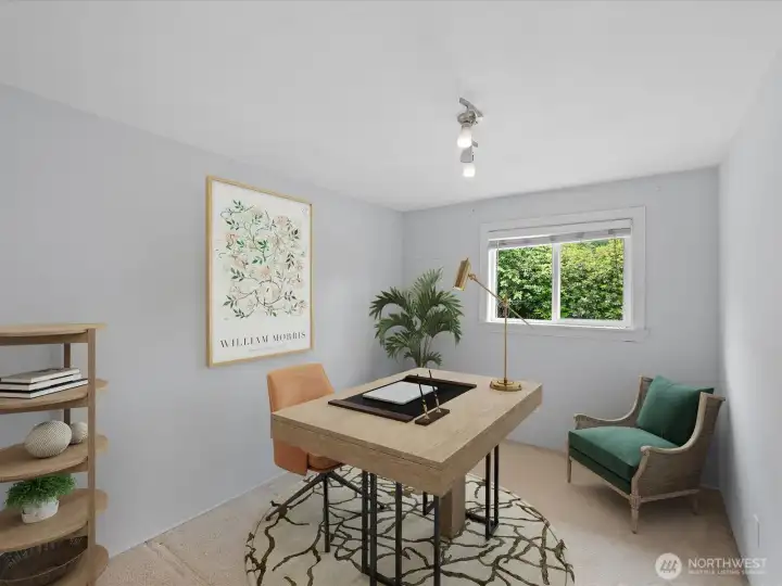 Left - Virtually staged 1st bedroom Left - Virtually staged 1st bedroom