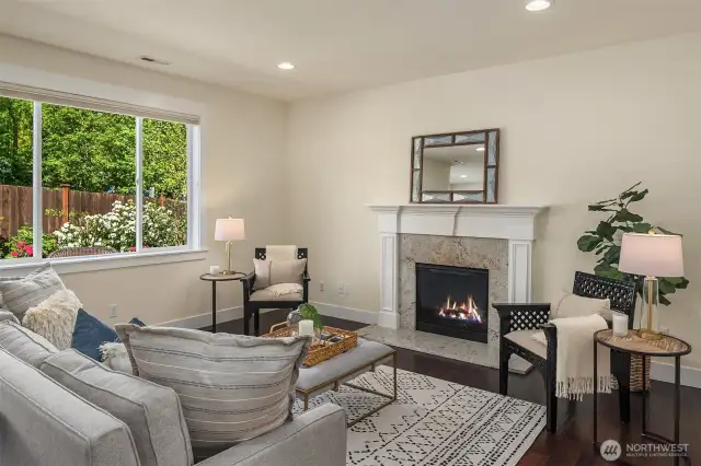 Family Room Adjoins the Kitchen ~ Cozy Gas Fireplace