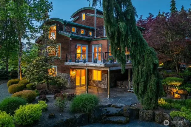 Exterior Twilight Back of Home