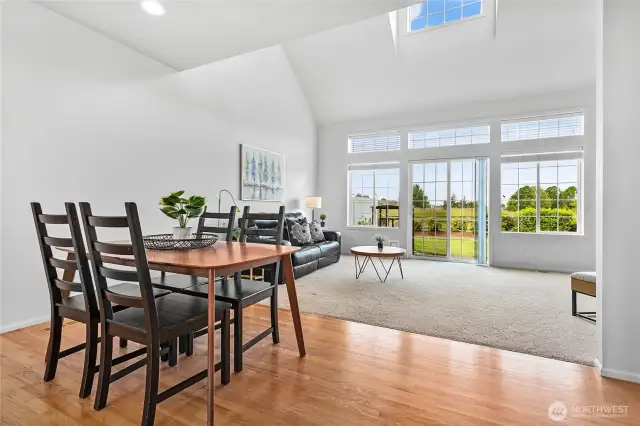 Outdoor patio just off living room offers privacy and amazing westerly views.