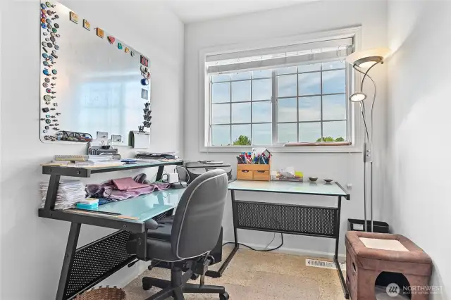 Extra office nook in upstairs bedroom.