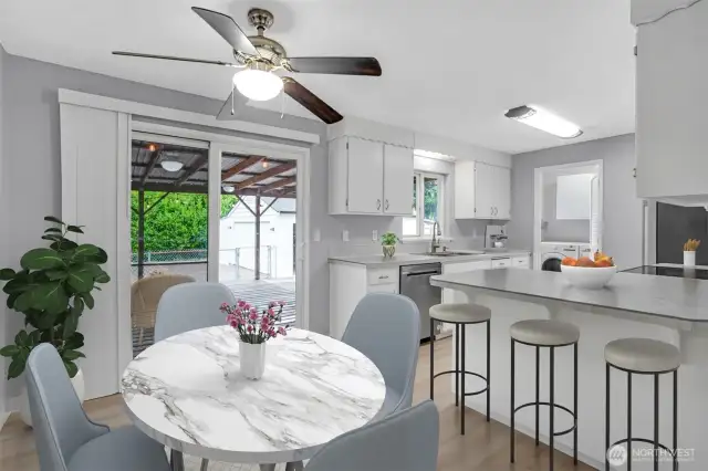 Step out to the deck extending your dining space to the outdoors.
