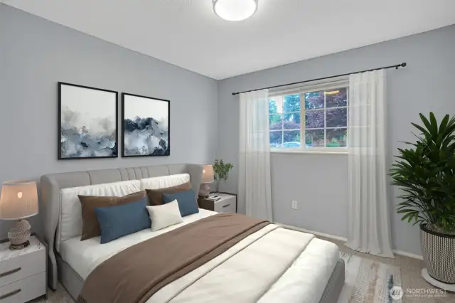 One of three bedrooms.