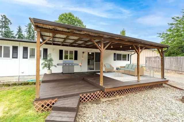 Imagine summer fun BBQ's on this large deck rain or shine.