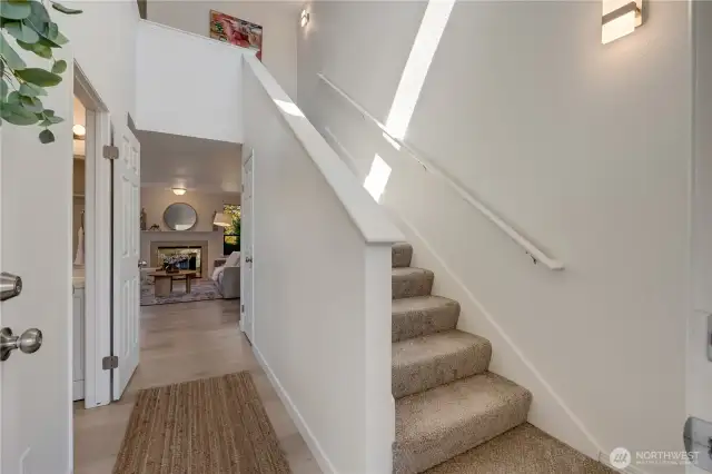 Vaulted ceilings greet you as you enter the newly remodeled home