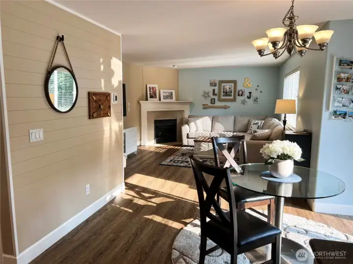 Navy wall recently painted beige.