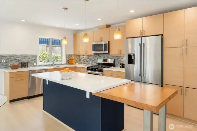 Stainless steel appliances with gas stove