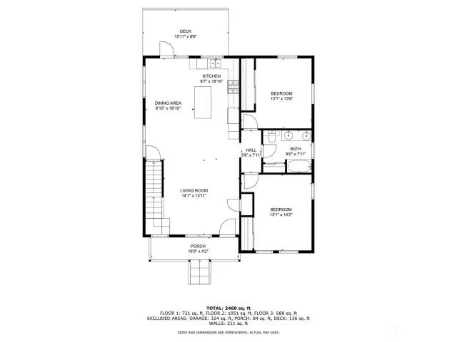 Main floorplan with dimensions for rooms