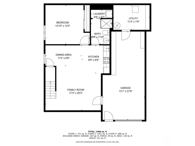 Basement floorplan with dimensions for rooms