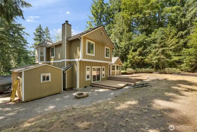 Lots of space, plus a storage shed in the backyard.