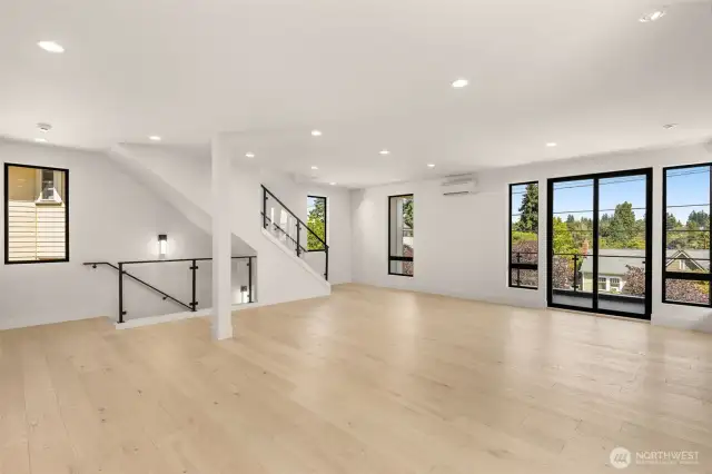 Tons of natural light filled rooms